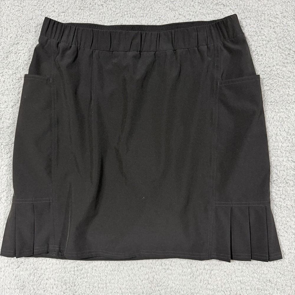 Chico's Zenergy UPF 50 Black Side Pleats Skort Pockets Size 0 Small Athletic